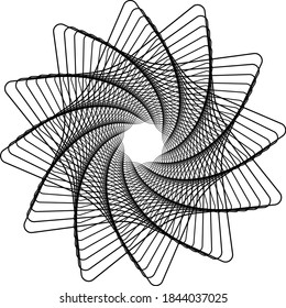 Abstract gematric line art isolate on white background. Vector illustration of beautiful geometric line art.
