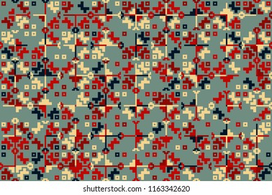 Abstract gemetric pattern with colored elements