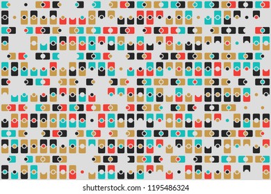 Abstract gemetric pattern with colored elements