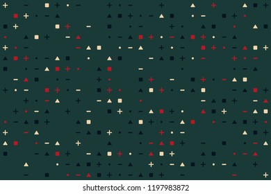 Abstract gemetric pattern with colored elements
