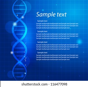Abstract gene chain background. Can be used as medical, genetic, pharmaceutical, science industries. Beautiful blue color.