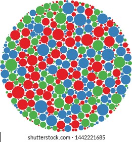 Abstract Generative Art color distributed  circles dots background illustration