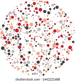 Abstract Generative Art color distributed  circles dots background illustration