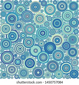 Abstract Generative Art color distributed  circles dots background illustration