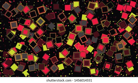 Abstract Generative Art color distributed squares polygons background illustration