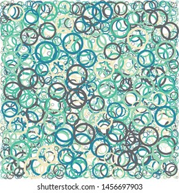 Abstract Generative Art color distributed circles donuts background illustration