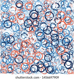 Abstract Generative Art color distributed circles donuts background illustration