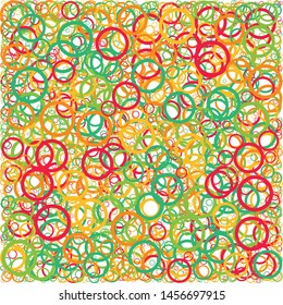 Abstract Generative Art color distributed circles donuts background illustration
