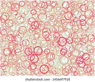 Abstract Generative Art color distributed circles donuts background illustration