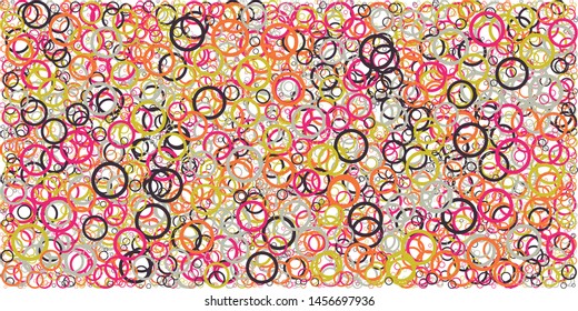 Abstract Generative Art color distributed circles donuts background illustration