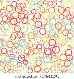 Abstract Generative Art color distributed circles donuts background illustration