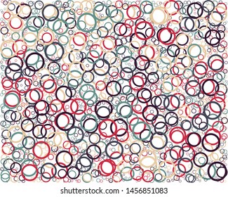 Abstract Generative Art color distributed circles donuts background illustration