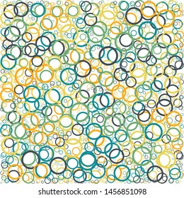 Abstract Generative Art color distributed circles donuts background illustration