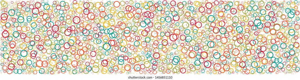 Abstract Generative Art color distributed circles donuts background illustration