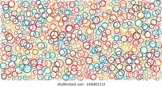 Abstract Generative Art color distributed circles donuts background illustration