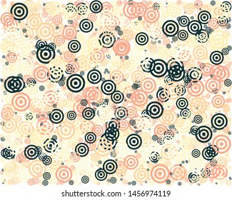 Abstract Generative Art color distributed circles donuts background illustration