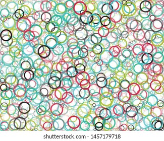 Abstract Generative Art color distributed circles donuts background illustration