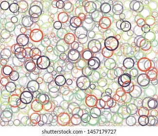 Abstract Generative Art color distributed circles donuts background illustration
