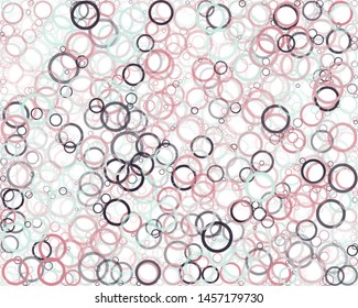 Abstract Generative Art color distributed circles donuts background illustration
