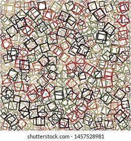 Abstract Generative Art color distributed donut squares polygons background illustration