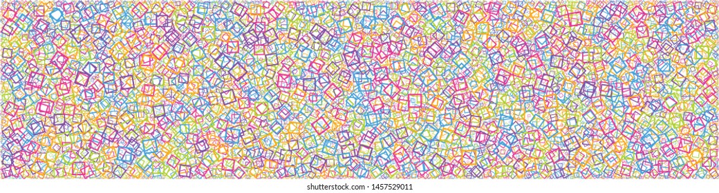 Abstract Generative Art color distributed donut squares polygons background illustration