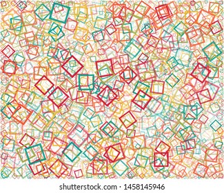 Abstract Generative Art color distributed donut squares polygons background illustration