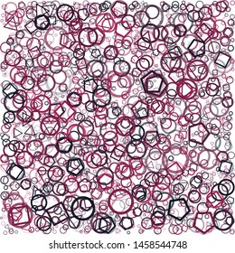 Abstract Generative Art color distributed donut figures background illustration