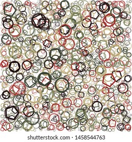 Abstract Generative Art color distributed donut figures background illustration