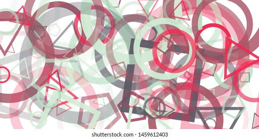 Abstract Generative Art color distributed donut figures background illustration