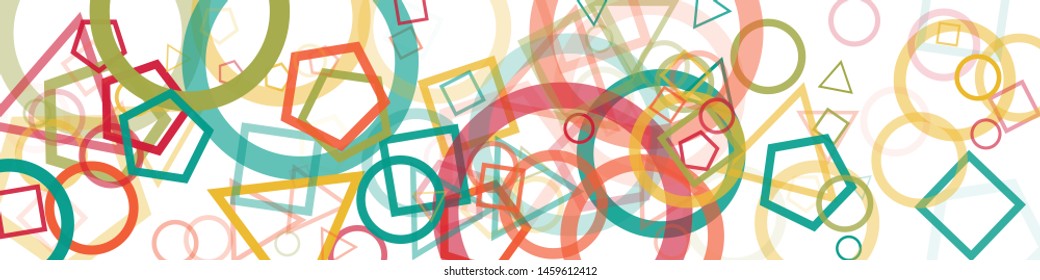 Abstract Generative Art color distributed donut figures background illustration