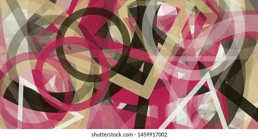 Abstract Generative Art color distributed donut figures background illustration