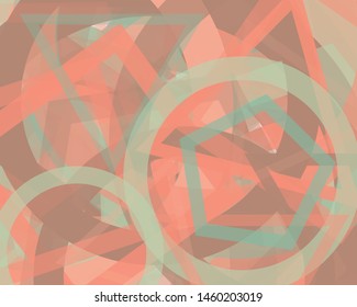 Abstract Generative Art color distributed donut figures background illustration