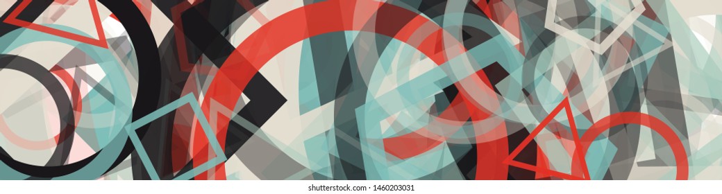 Abstract Generative Art color distributed donut figures background illustration