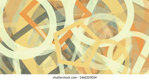 Abstract Generative Art color distributed donut figures background illustration