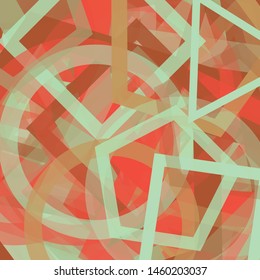 Abstract Generative Art color distributed donut figures background illustration