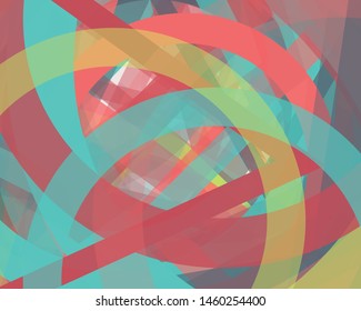 Abstract Generative Art color distributed donut figures background illustration
