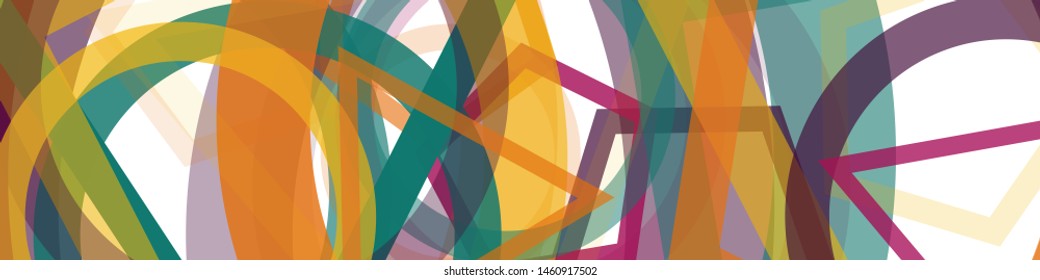Abstract Generative Art color distributed donut figures background illustration