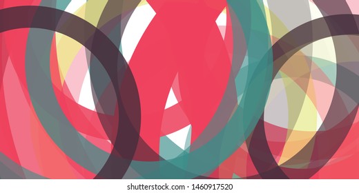 Abstract Generative Art color distributed donut figures background illustration