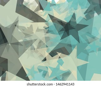 Abstract Generative Art color distributed Stars background illustration