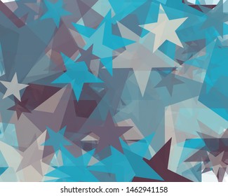 Abstract Generative Art color distributed Stars background illustration