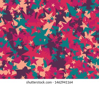 Abstract Generative Art color distributed Stars background illustration