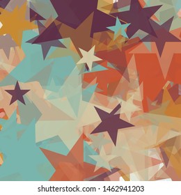 Abstract Generative Art color distributed Stars background illustration