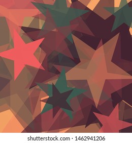 Abstract Generative Art color distributed Stars background illustration