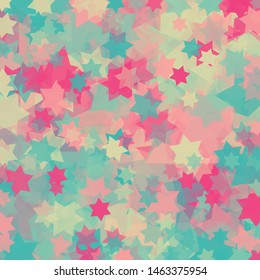 Abstract Generative Art color distributed Stars background illustration