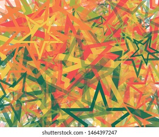 Abstract Generative Art color distributed Stars background illustration