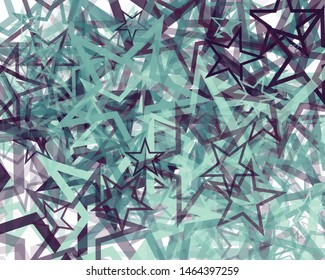 Abstract Generative Art color distributed Stars background illustration