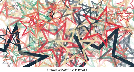 Abstract Generative Art color distributed Stars background illustration