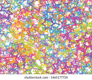Abstract Generative Art color distributed Stars background illustration