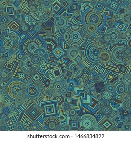 Abstract Generative Art color distributed  circles and Sqares background illustration