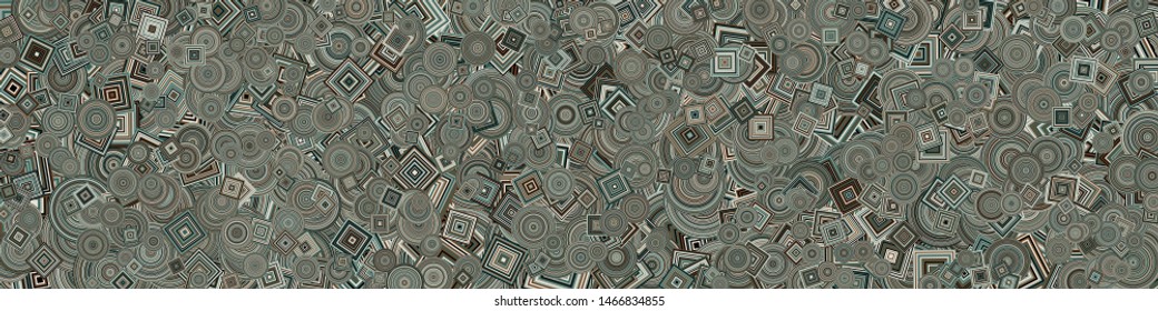 Abstract Generative Art color distributed  circles and Sqares background illustration
